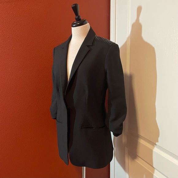 Elizabeth and James Jackets & Blazers - Elizabeth And James Women’s Studded 3/4 Sleeve‎ Snap Closure Blazer Sport Coat